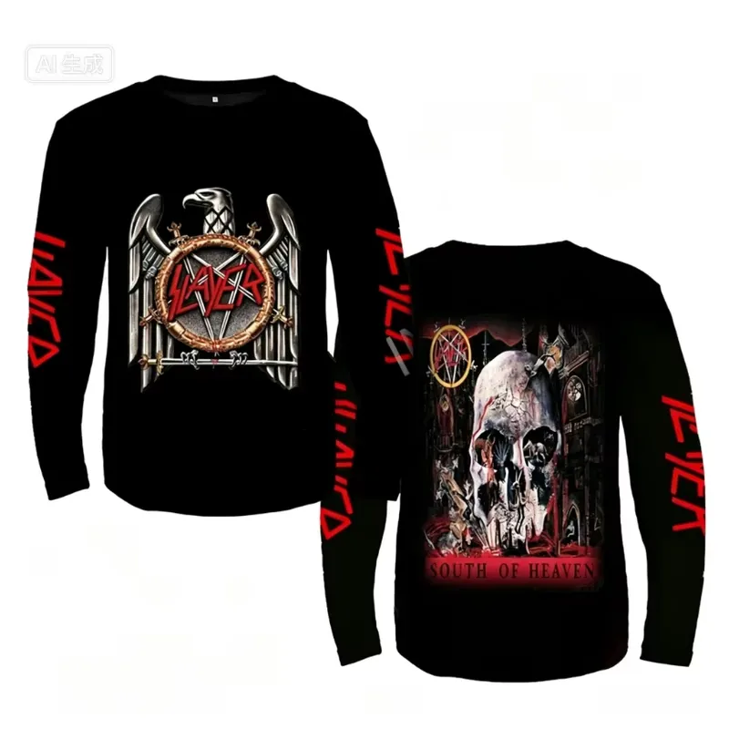 3D Long Sleeve Rock Slayer Ban - Men'S Fashion T Shirts review and price