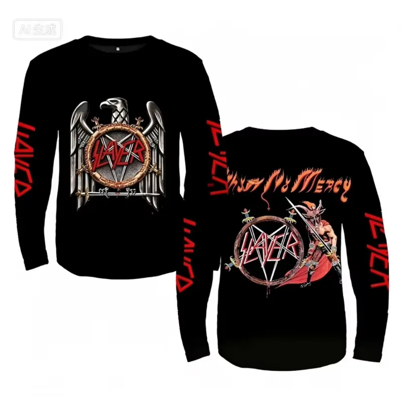 3D Long Sleeve Rock Slayer Ban - Men'S Fashion T Shirts review and price