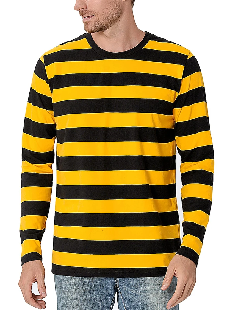 Contrast Stripe 3D Print Men L - Men'S Fashion T Shirts review and price