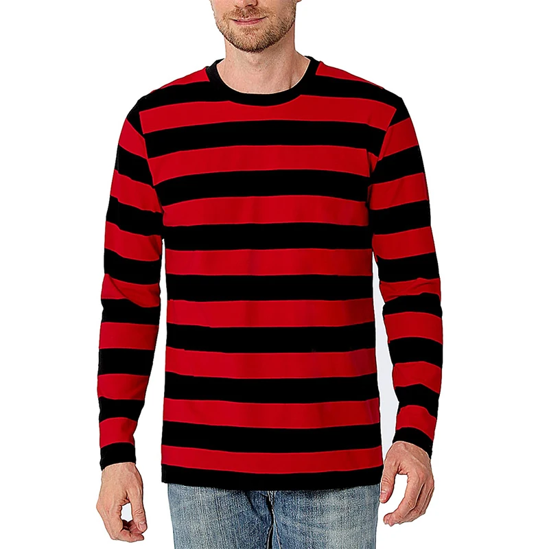 Contrast Stripe 3D Print Men L - Men'S Fashion T Shirts review and price