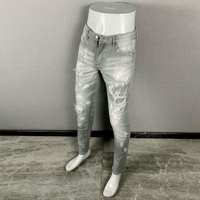 Fashionable new men's jeans, t - Men'S Fashion Grey Jeans review and price