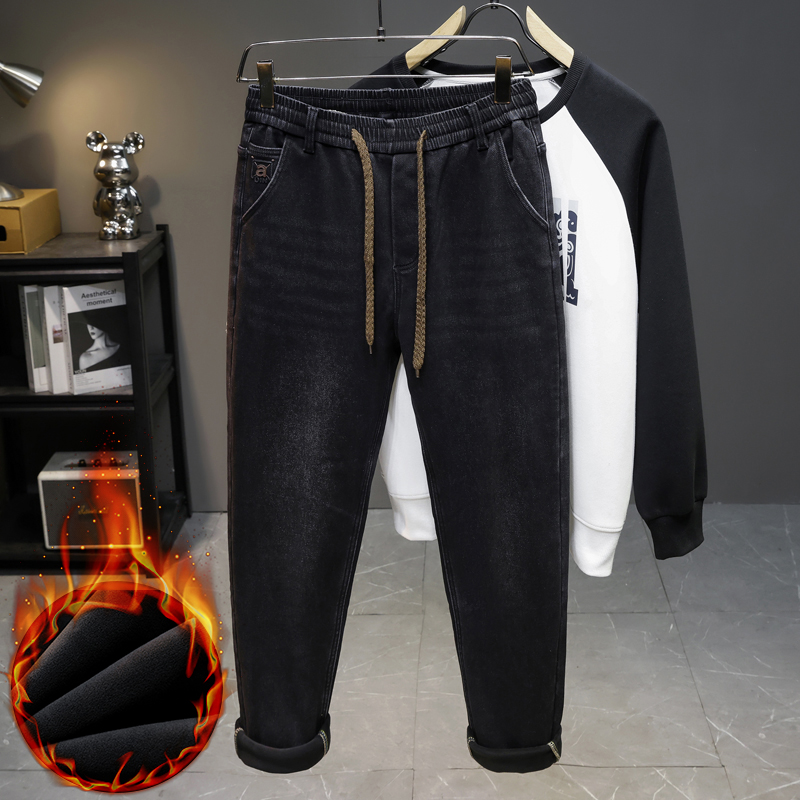 Men Winter New Fleece Jeans El - Men'S Fashion Grey Jeans review and price