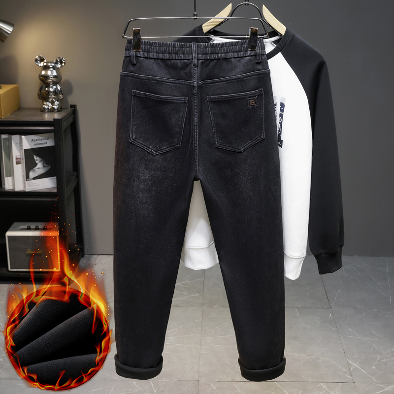 Men Winter New Fleece Jeans El - Men'S Fashion Grey Jeans review and price